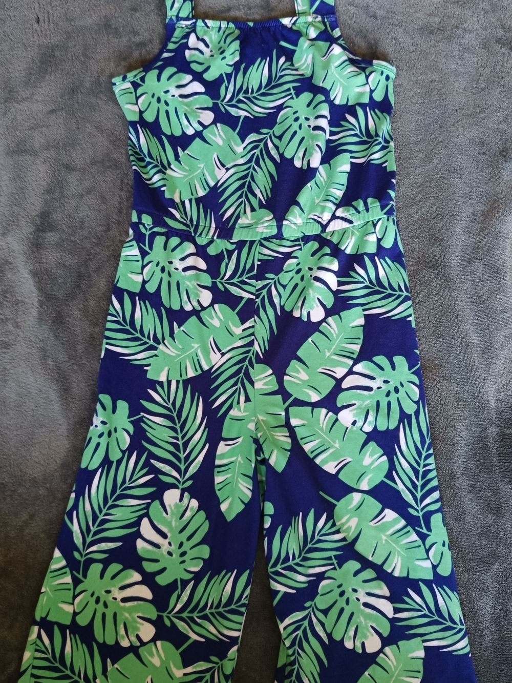 wonder nation Navy Blue Tropical Leaf Jumpsuit